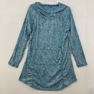 Ripskirt Hawaii Medium Blue Abstract Stretch Long Sleeve Hoodie Active